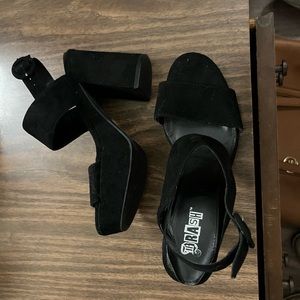 Brash Chunky Black Platform Heels
